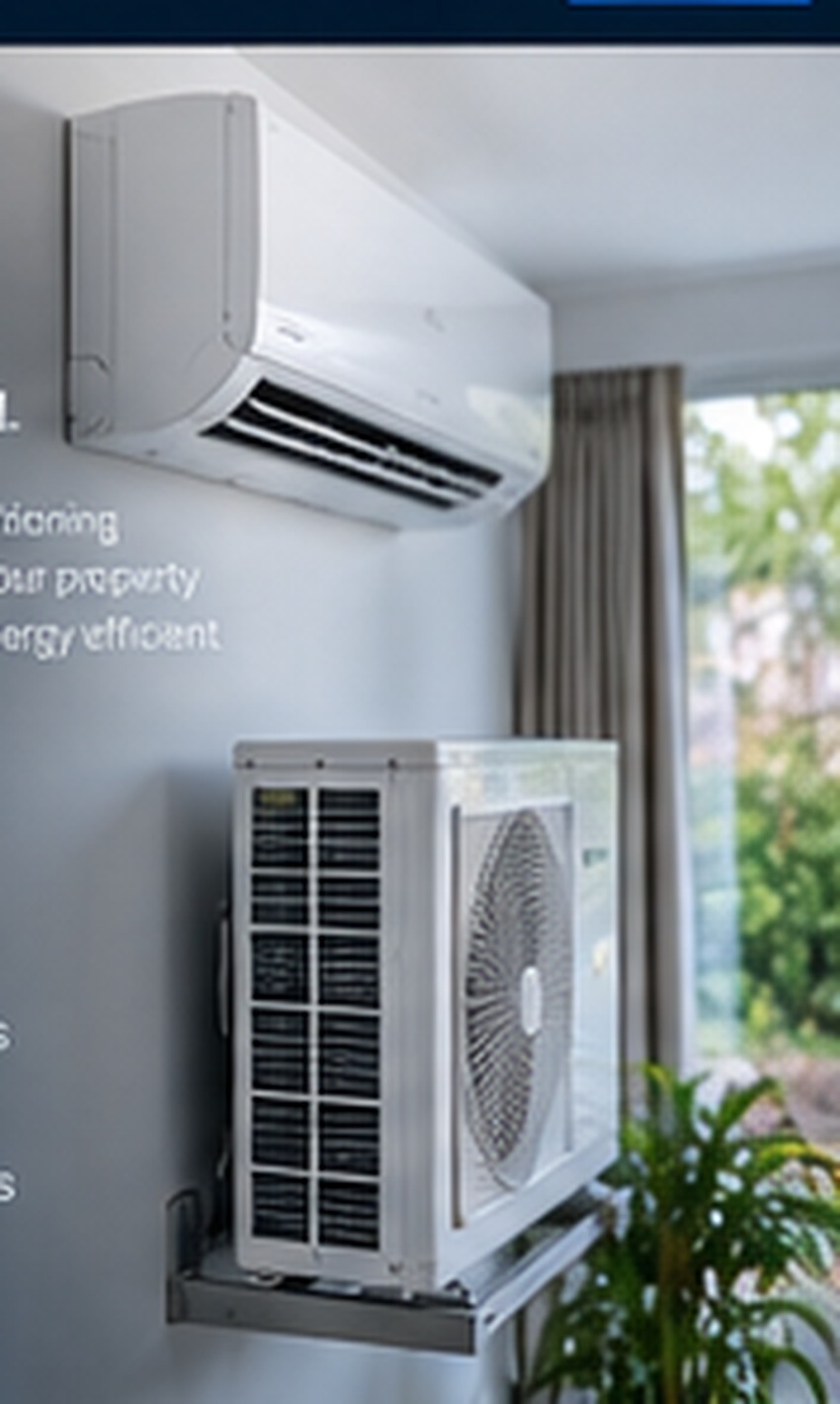 Wall-mounted air-conditioning unit in a modern room