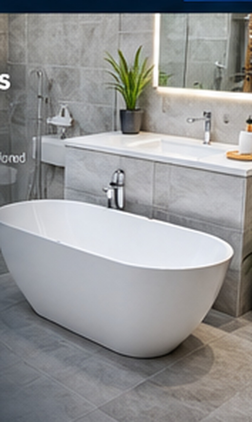 Contemporary bathroom installation with bath and walk-in shower